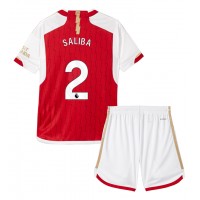 Dětský fotbalový dres Arsenal William Saliba #2 2023-24 Domácí Krátký Rukáv (+ trenýrky)